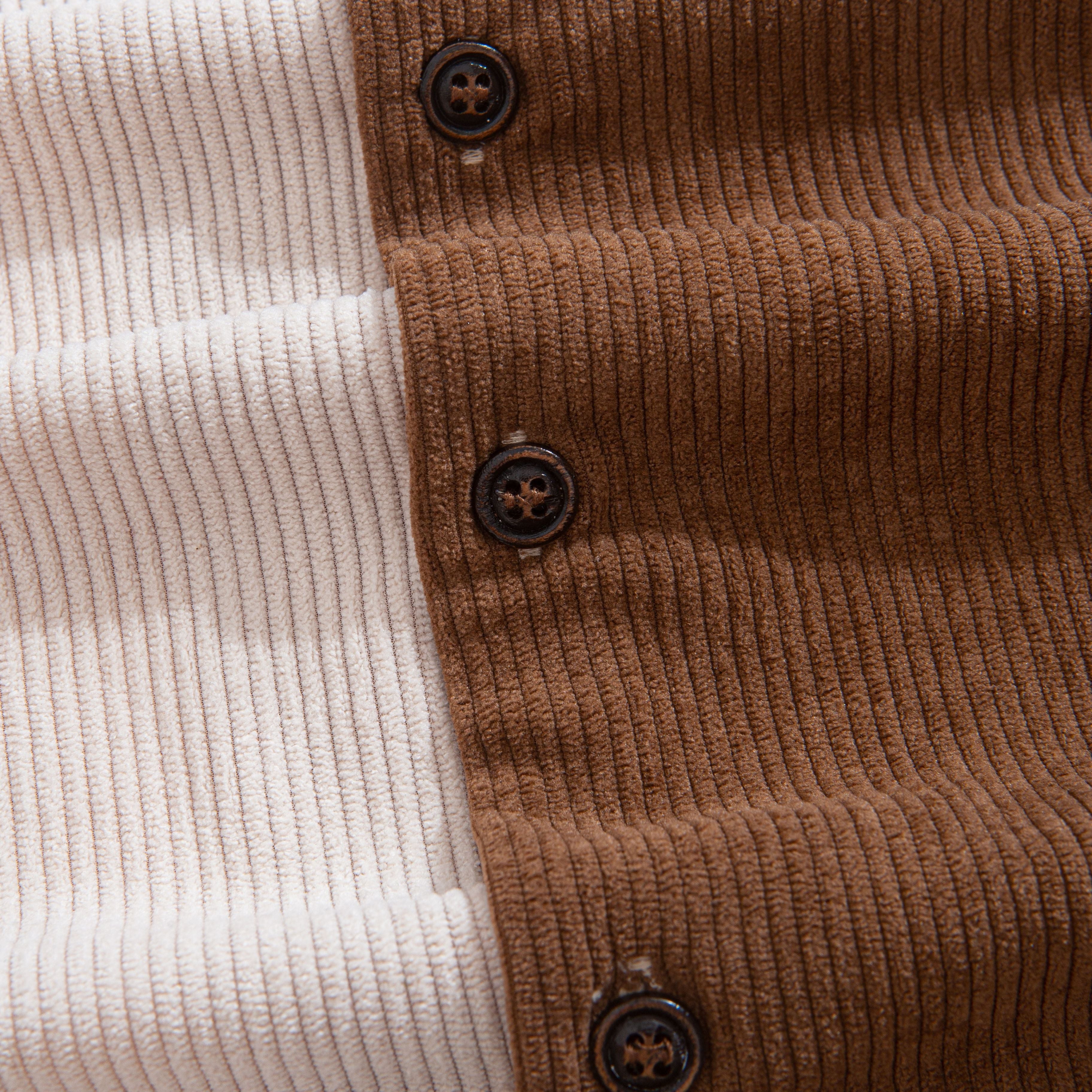 Coffee Brown Colorblock Corduroy