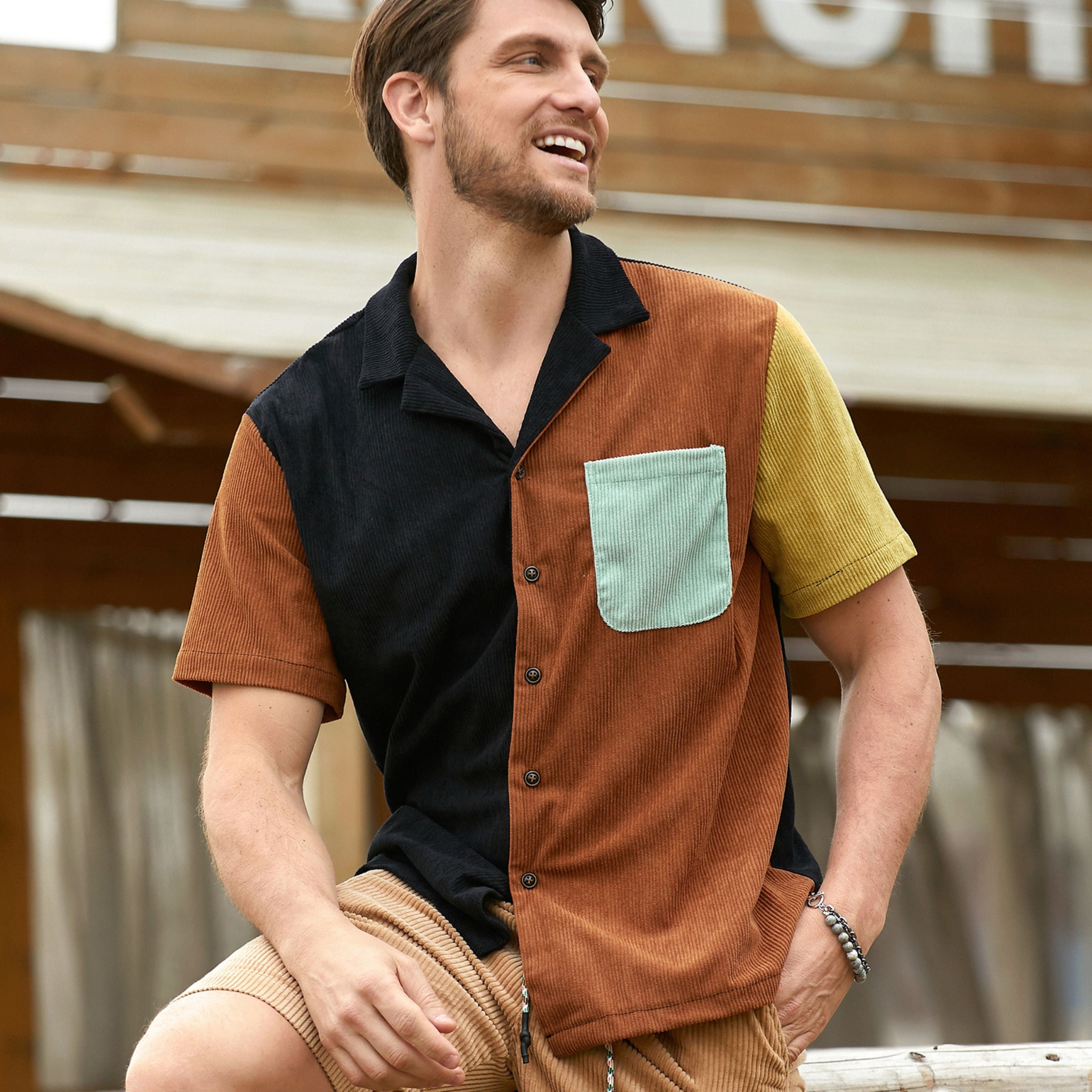Contrast Corduroy Shirt