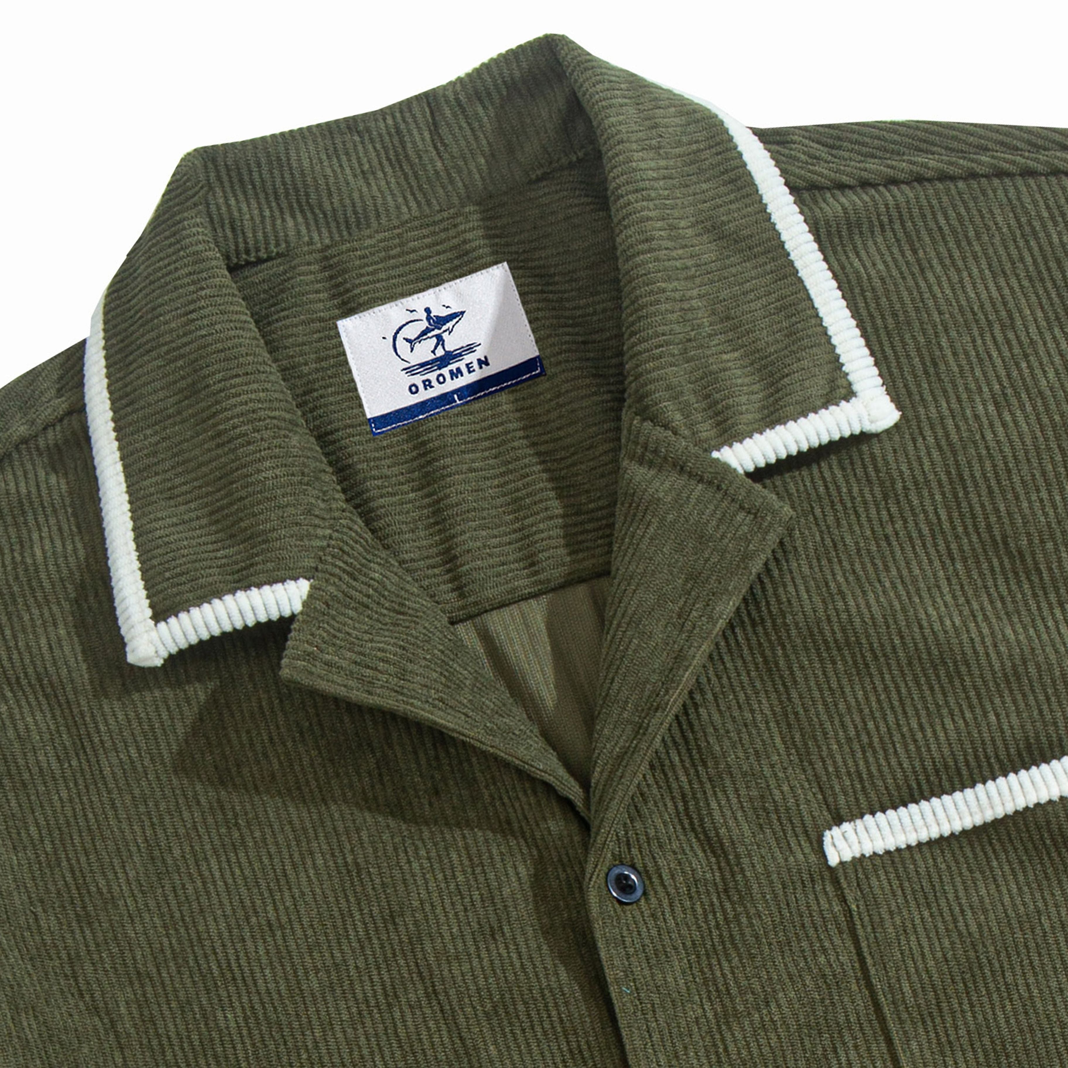 Corduroy Contrast-Trim Shirt