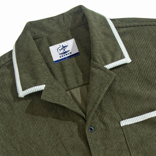 Corduroy Contrast-Trim Shirt