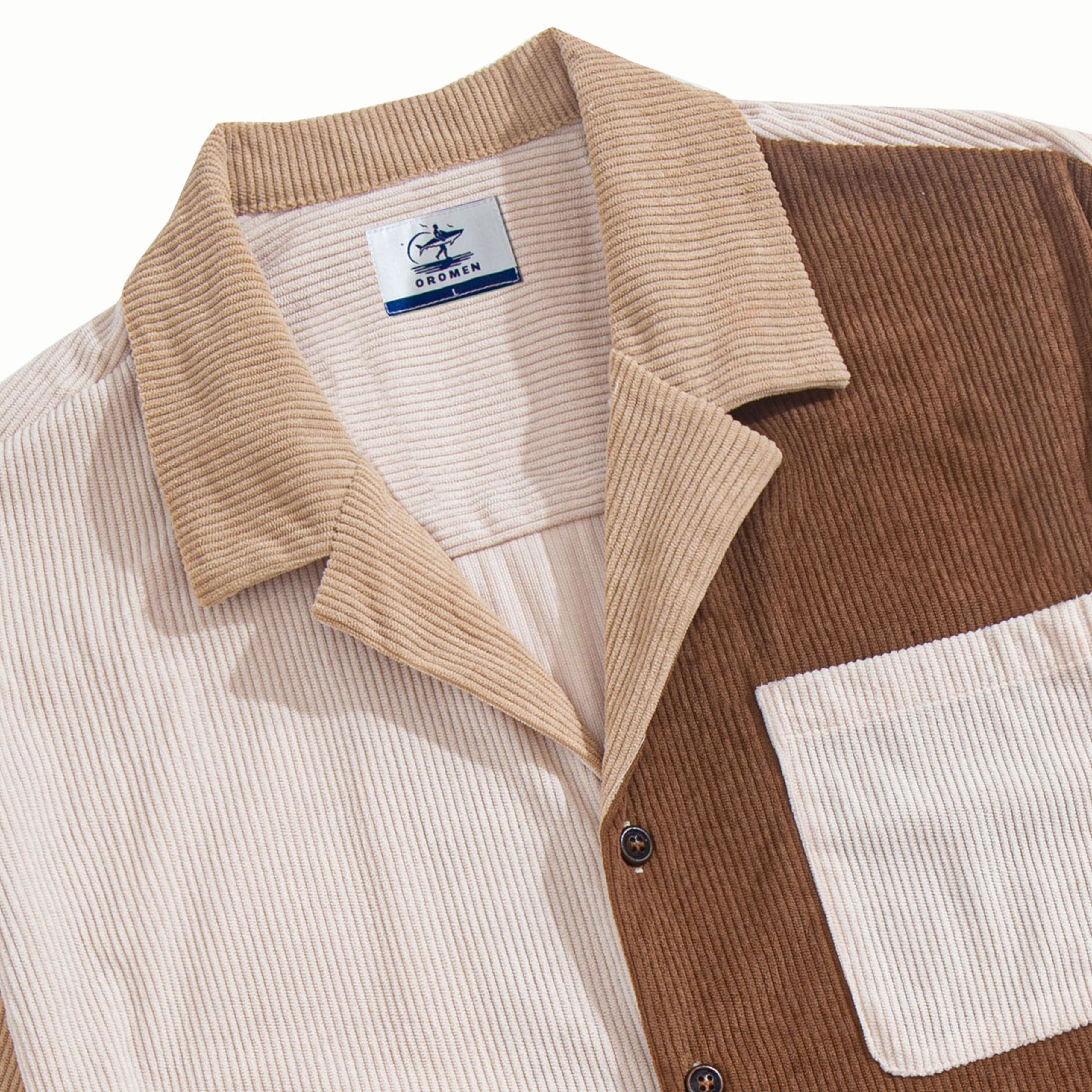 Coffee Brown Colorblock Corduroy