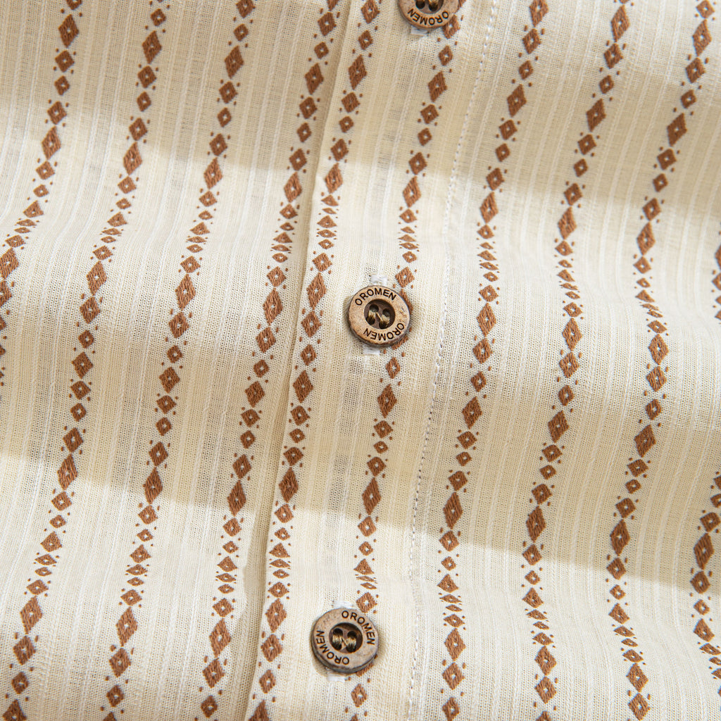 Embroidered Stripe Textured Shirt